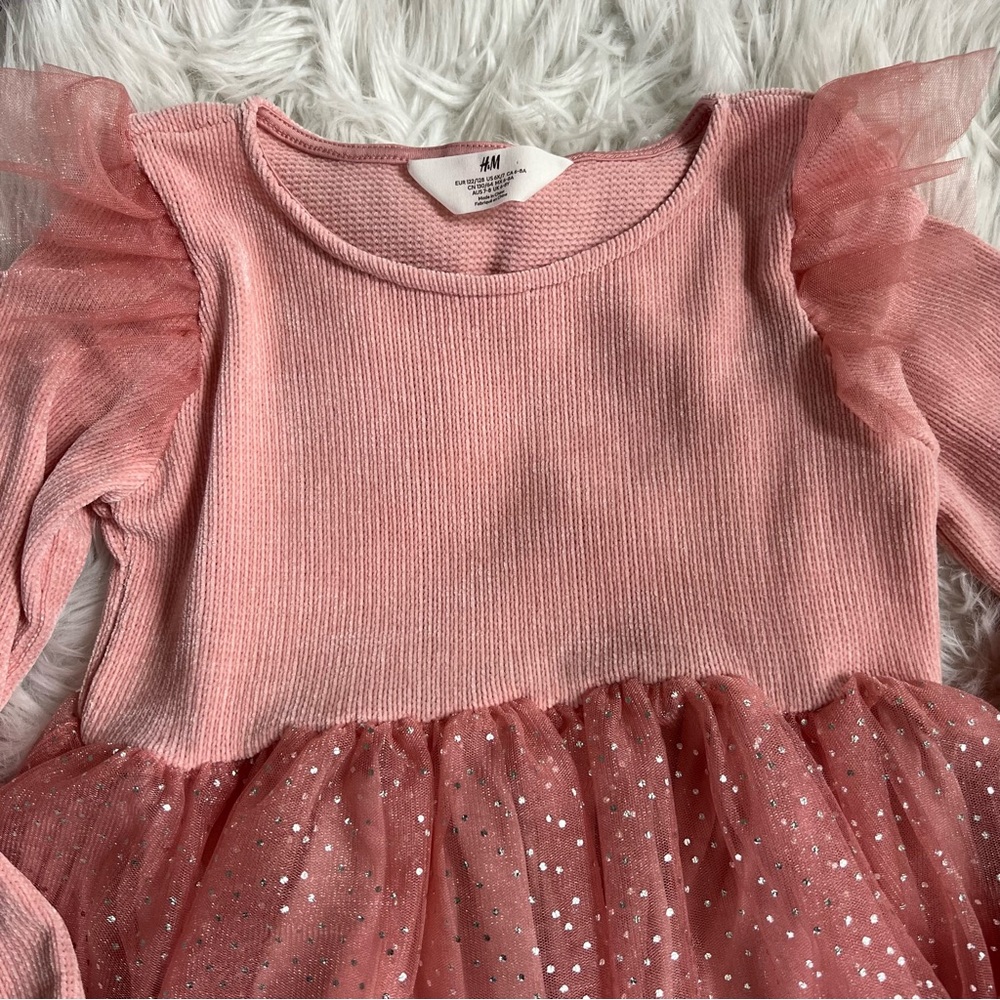 NWOT H&M Pink Sparkly Tulle Dress Size 6X - Picture 5 of 5